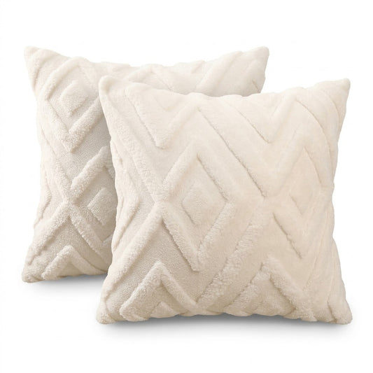 Geometric Sheared Fleece Cushion Cover