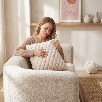 Bubble-Textured Plush Cushion Cover